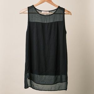 Philosophy Black Stretch Tank Top Upper Fine Mesh